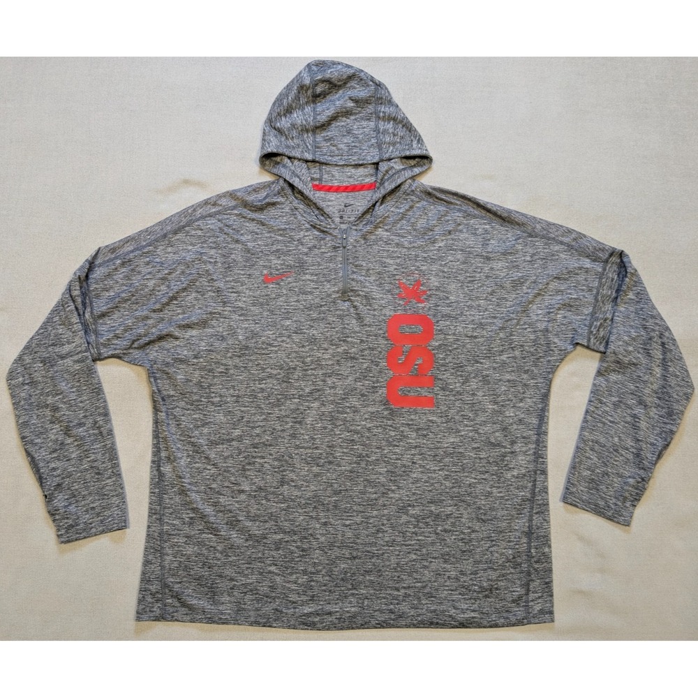 Ohio State Buckeyes Hoodie Womens 2XL Gray Nike Dri-Fit Training Zip Shirt OSU